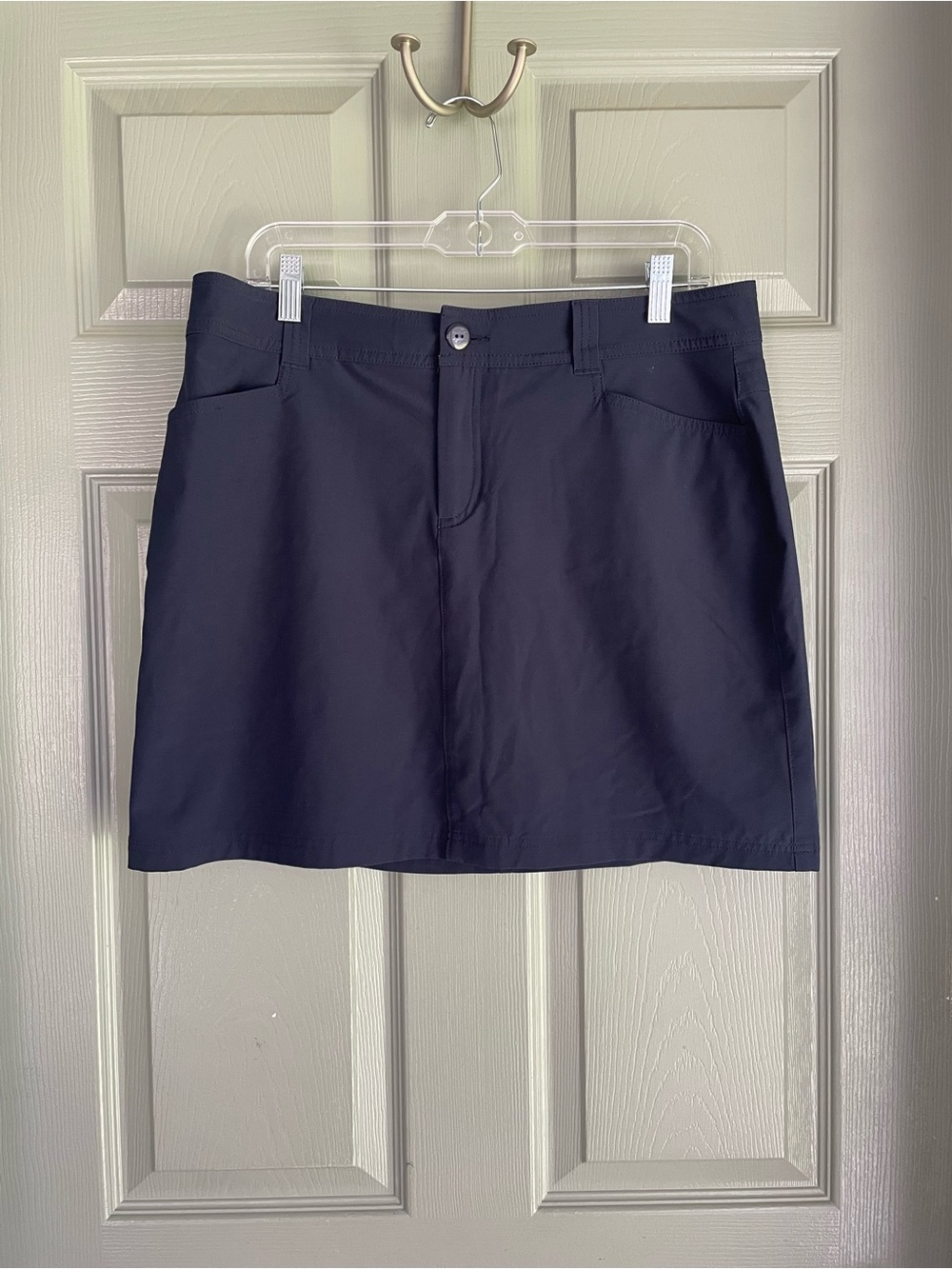 Eddie Bauer Navy Stretch A-Line Skirt with Built in Shorts Plus Size 12 Skort